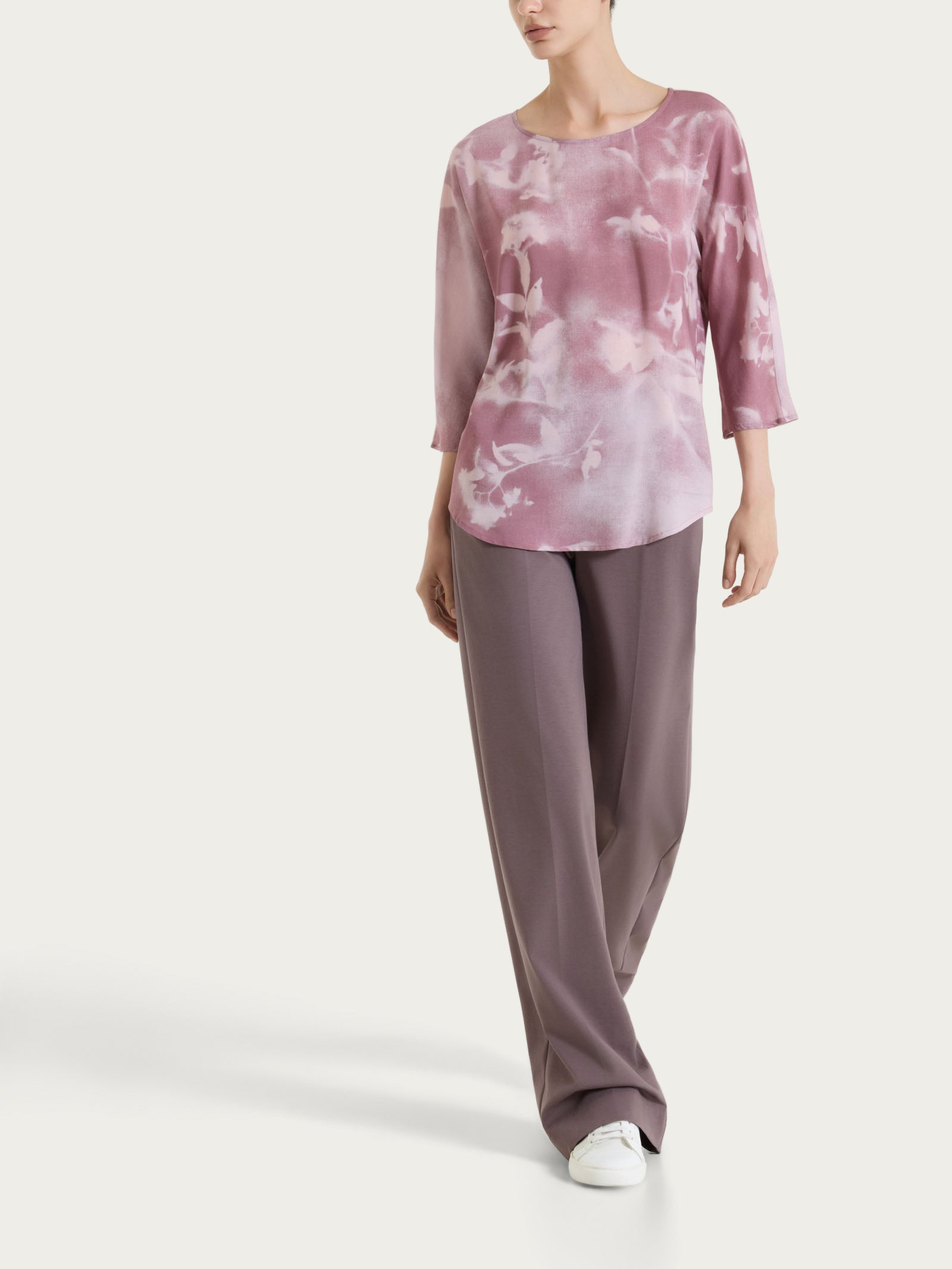 Ragno EcoSeta blusa manica 3/4 fantasia rosa