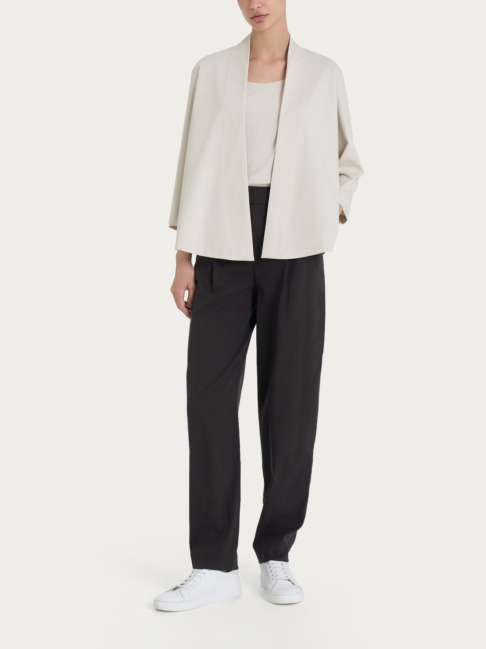 Ragno Compact Light Cardigan Aperto Champignon Manica 3/4