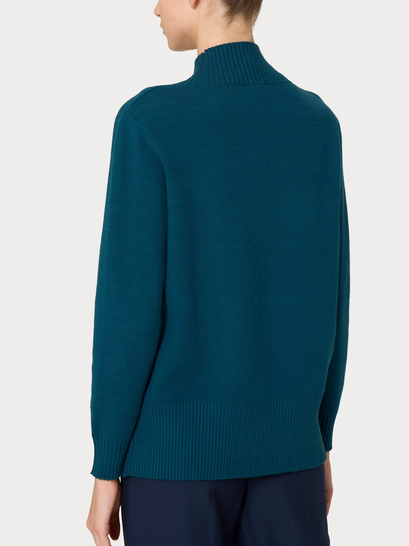Ragno Super Soft Cardigan Collo Alto Blu