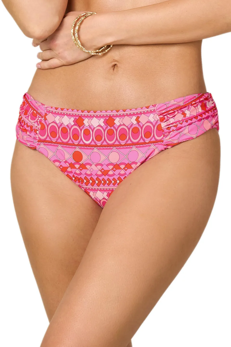 Goldenpoint Groovy slip bikini basso arricciato geometrico