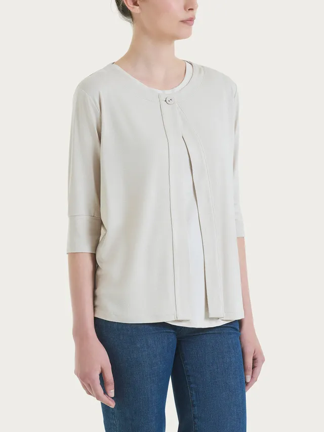 Ragno Viscosa Summer Cardigan Champignon leggero