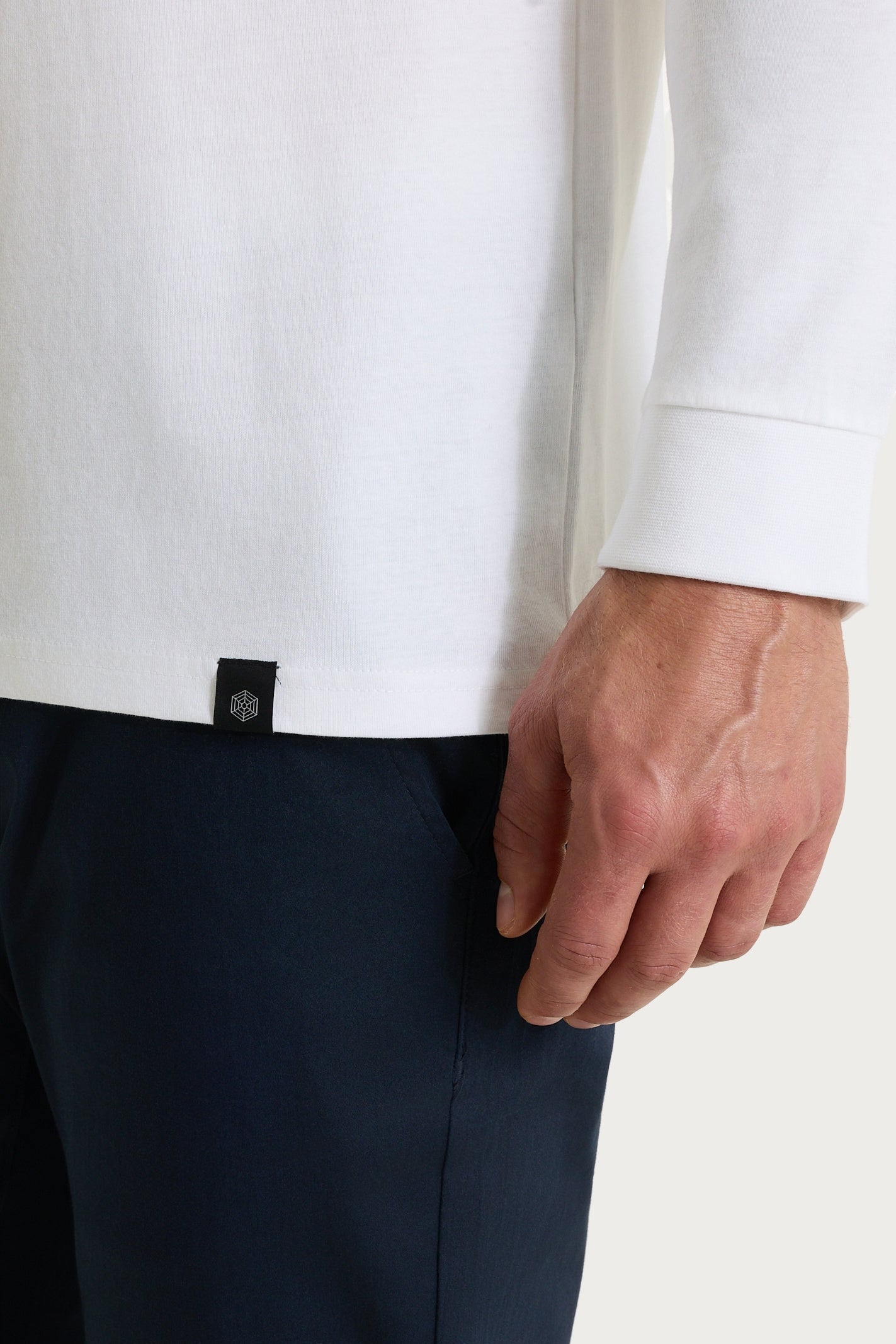 Ragno Heavy Duty Jersey maglietta manica lunga Bianco