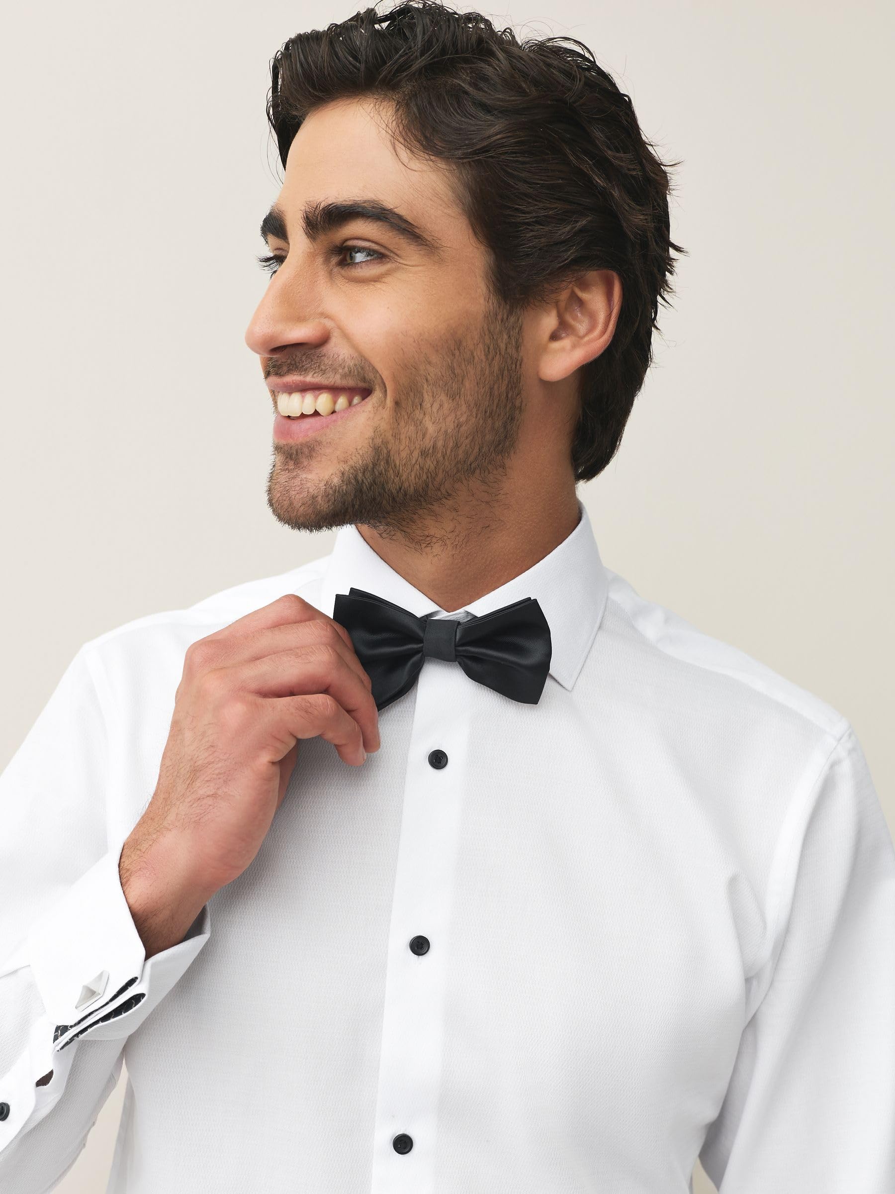 Next Camicia con Polsino Doppio camicia uomo slim con papillon