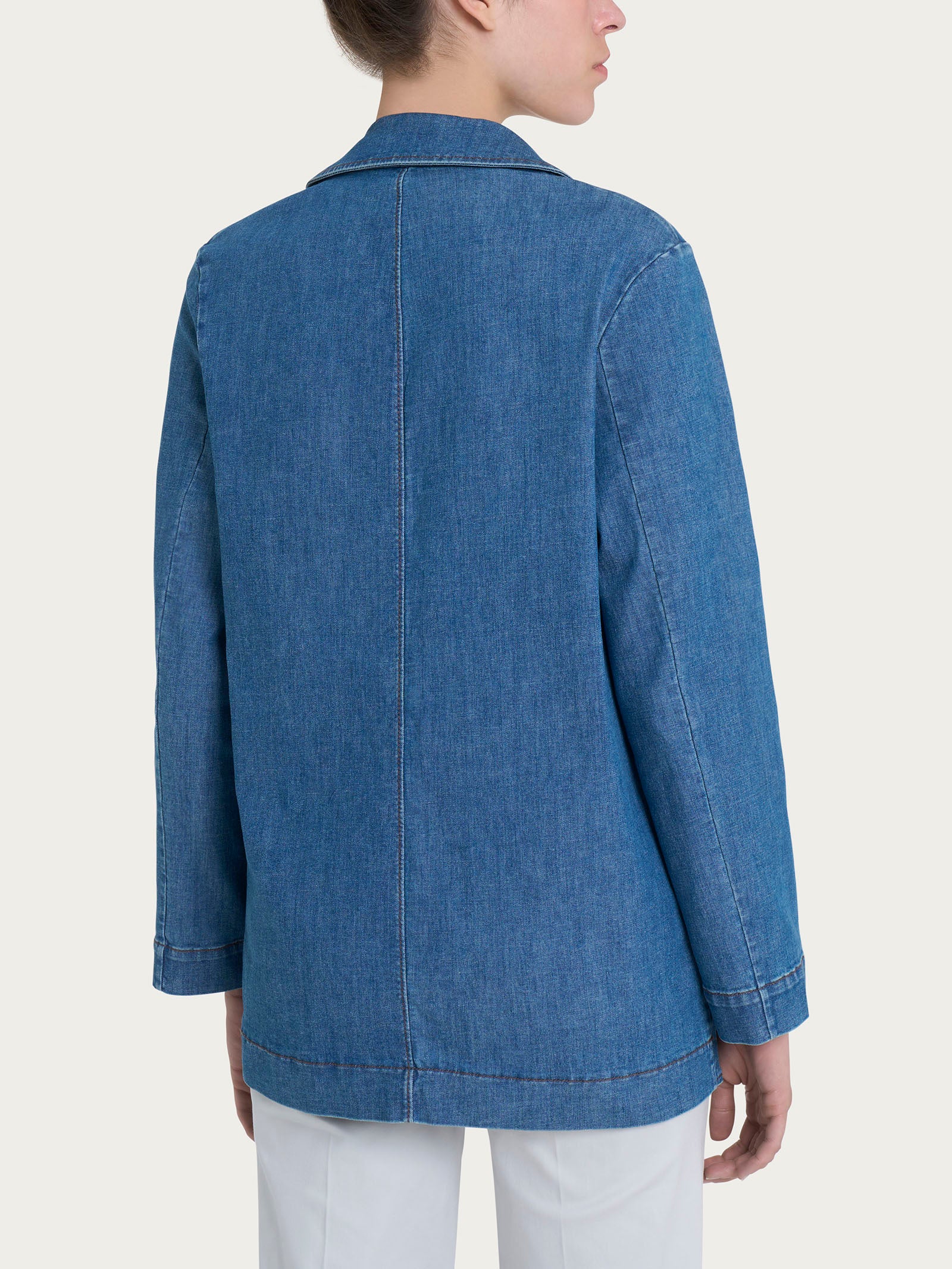 Ragno Light Denim Blazer Over Delave Elasticizzato