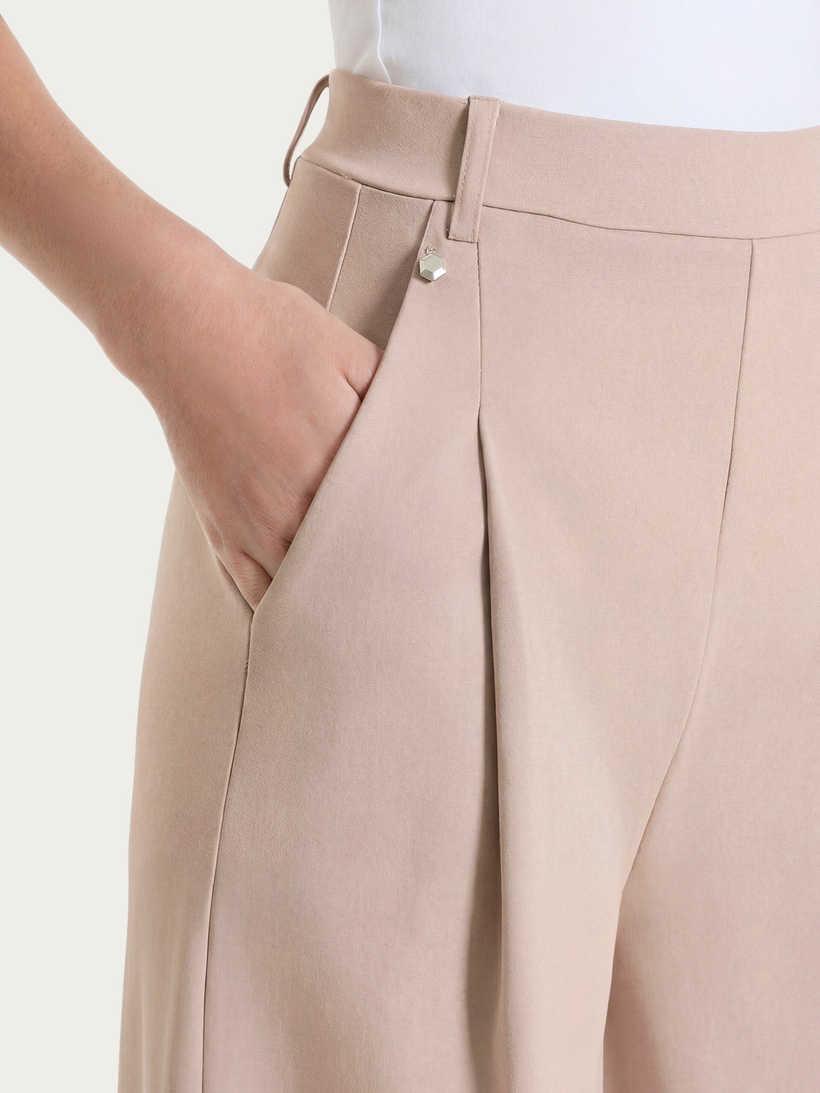 Ragno Compact Light Pantalone Palazzo Warm Taupe ampio