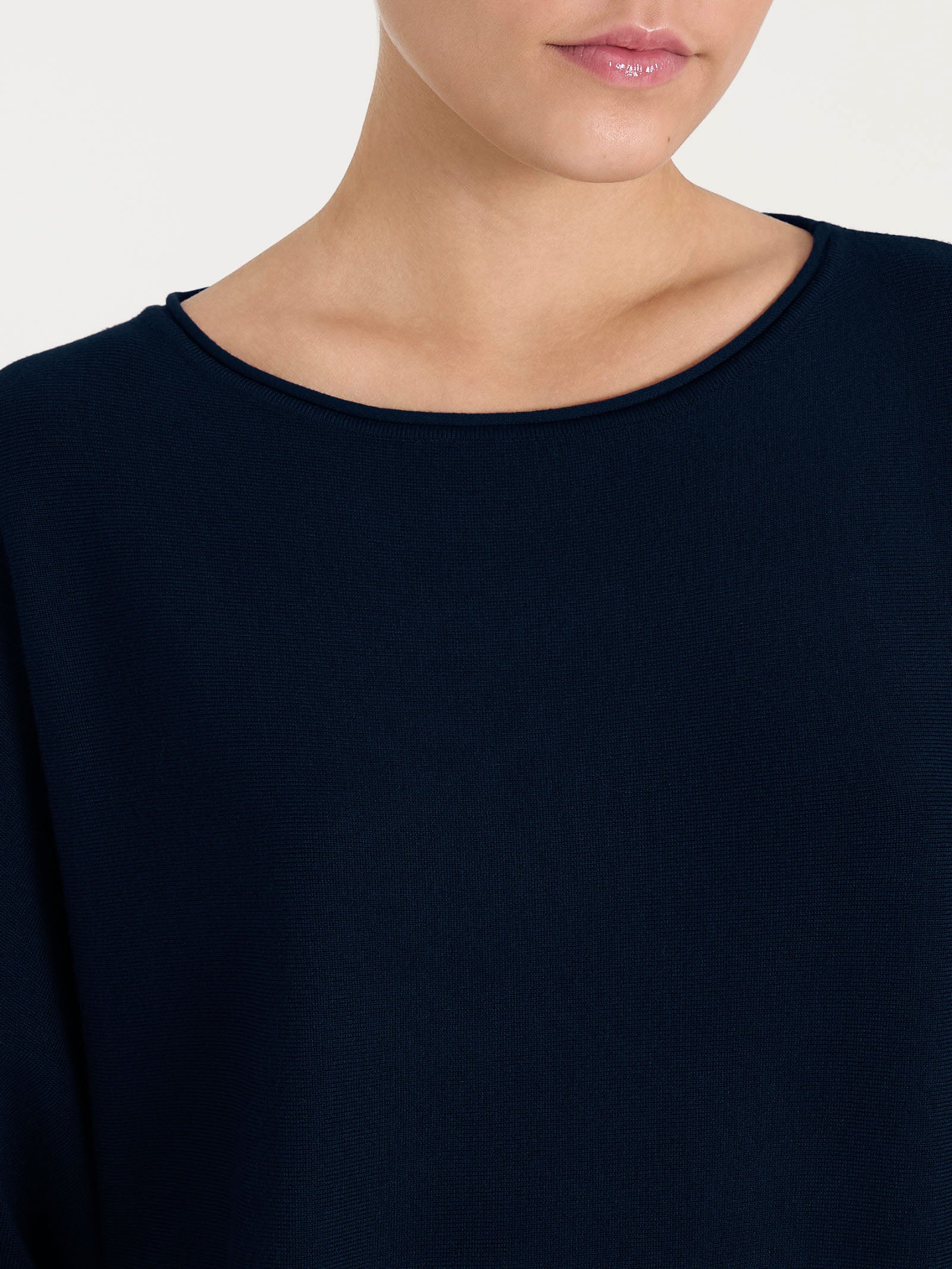 Ragno Four Seasons maglia manica pipistrello blu misto viscosa