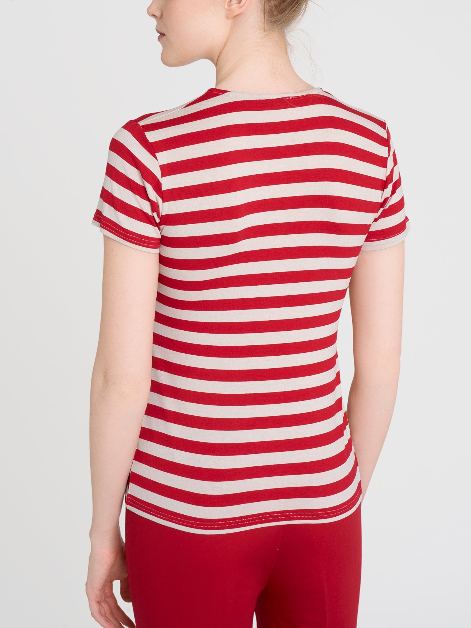Ragno Viscosa Summer maglietta righe Salsa manica corta