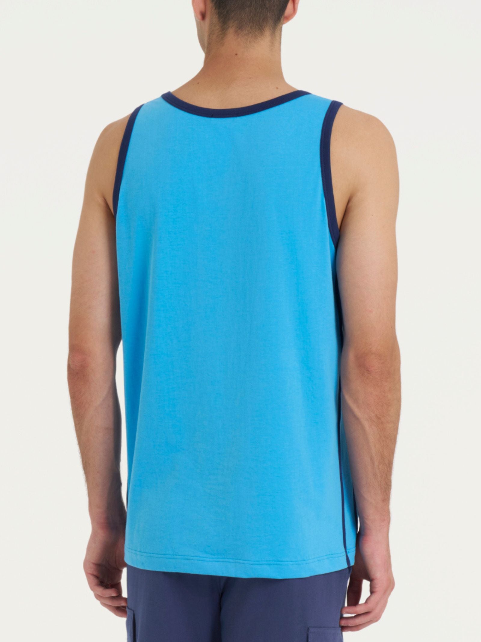 Ragno Jersey Cotone Canottiera Spalla Larga azure puro cotone
