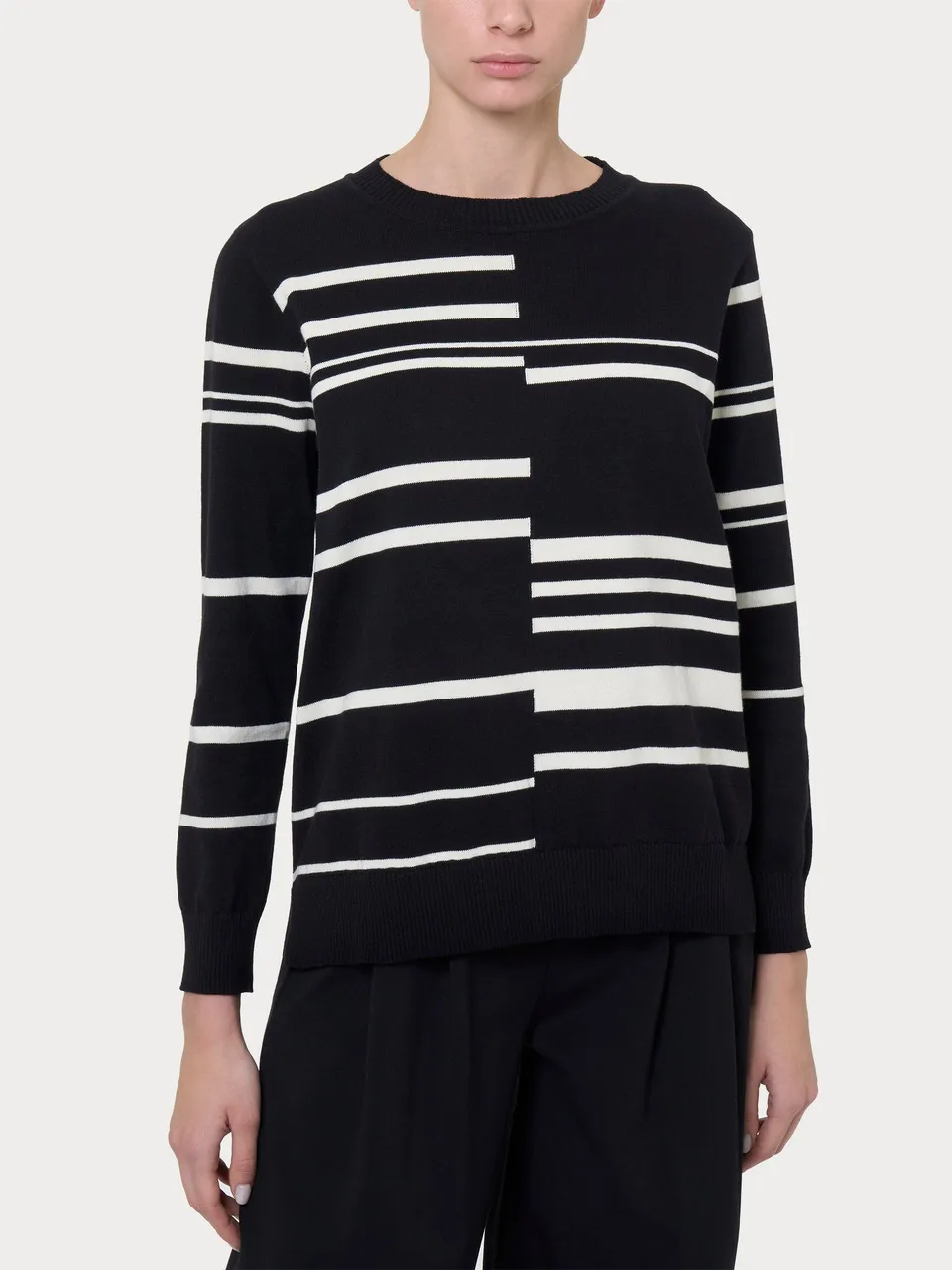 Ragno Four Seasons Maglia Girocollo Fant.Nero a Righe