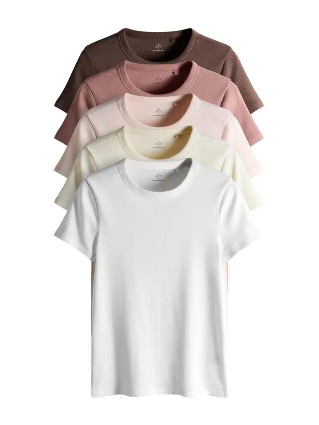 Next The Set magliette donna coste manica corta 5 pezzi