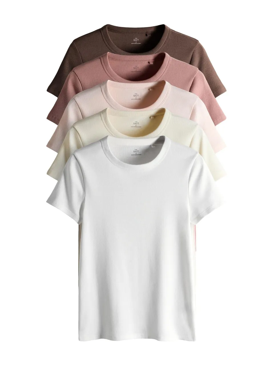 Next The Set magliette donna coste manica corta 5 pezzi
