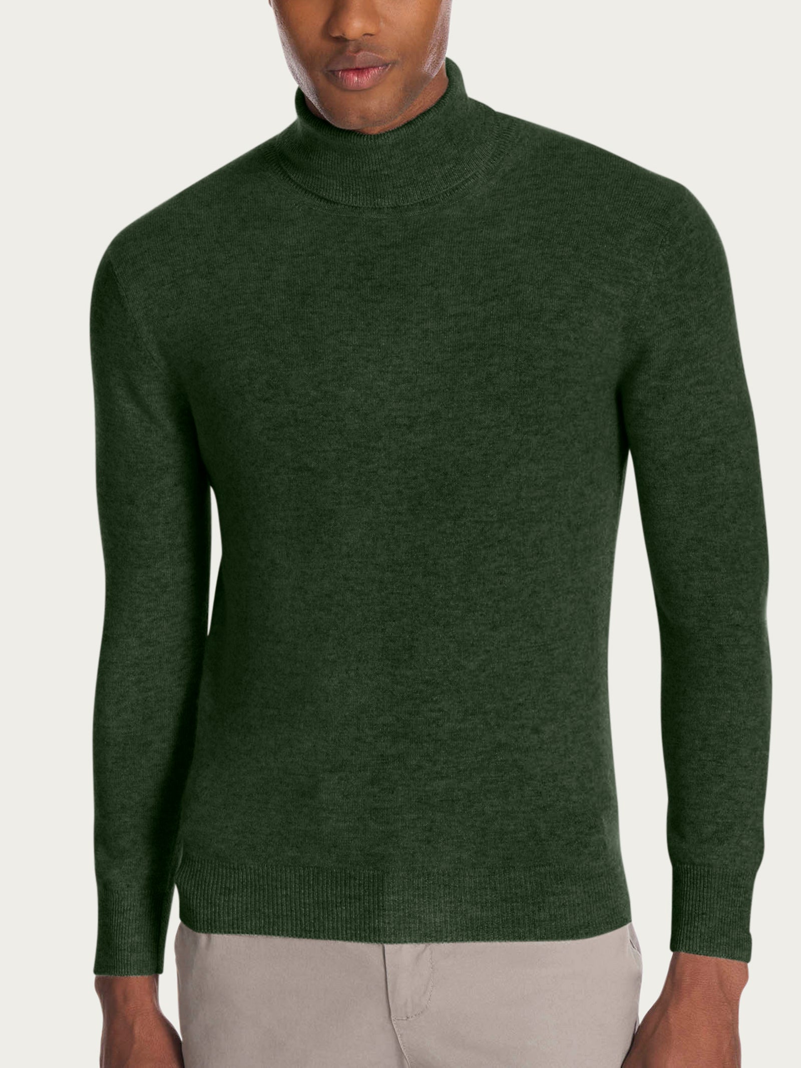 Ragno Cashmerino maglia dolcevita uomo Kombu Green Mel.