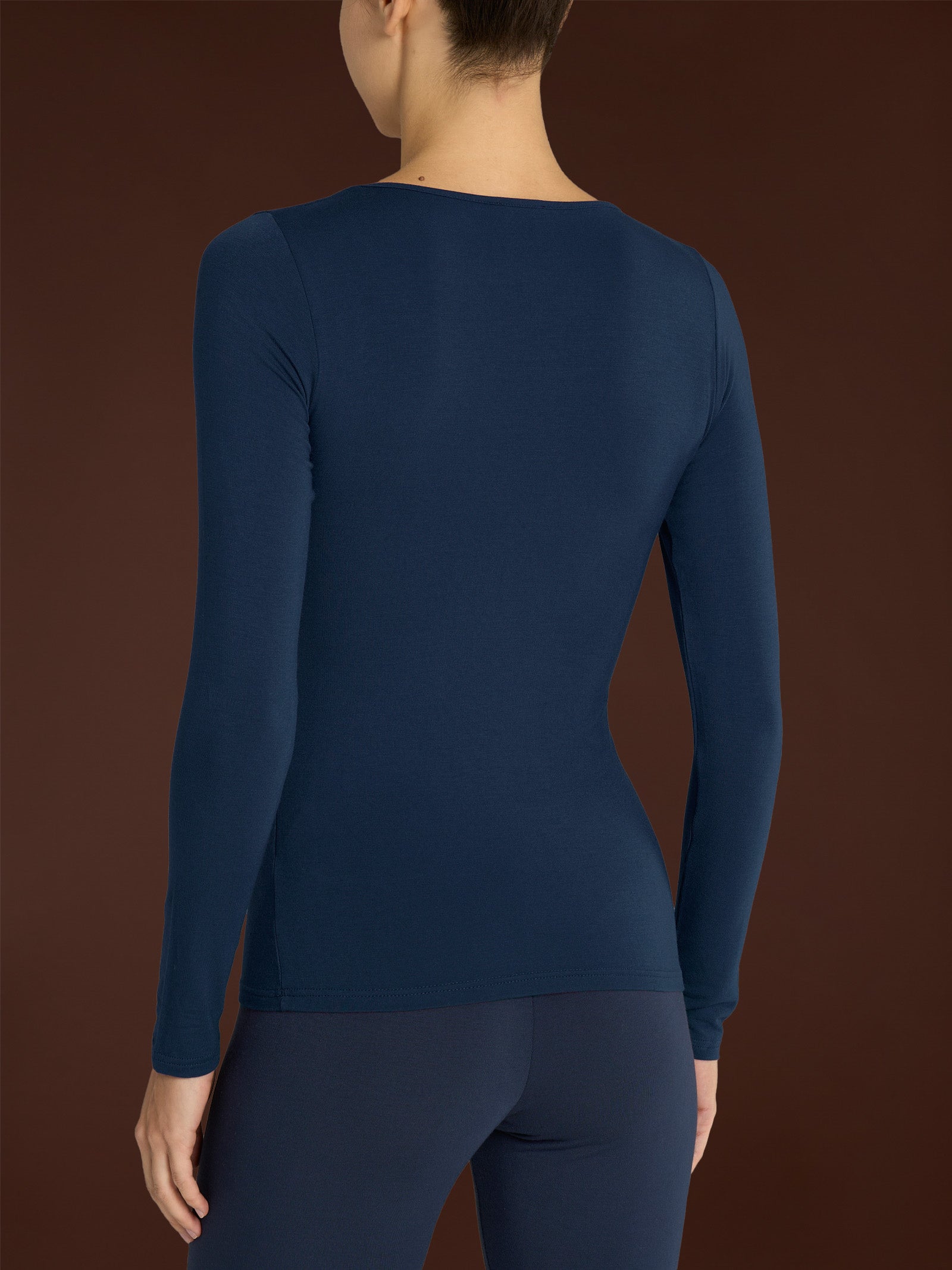 Ragno Viscosa Summer maglia girocollo Bleu manica lunga