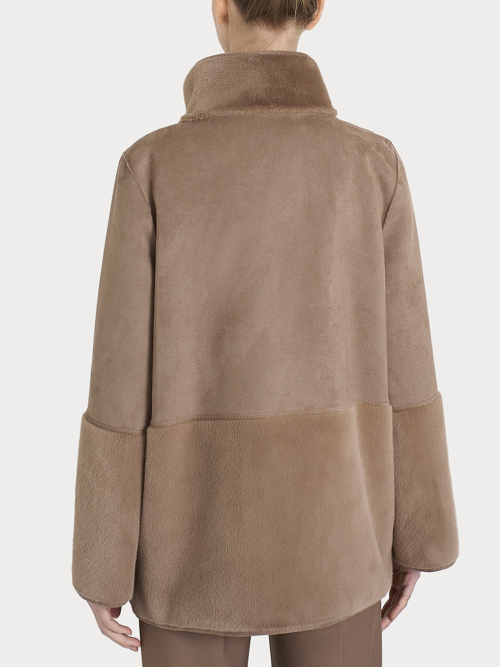 Ragno Compact Vegan Shearling Giacca Donna Pine Bark