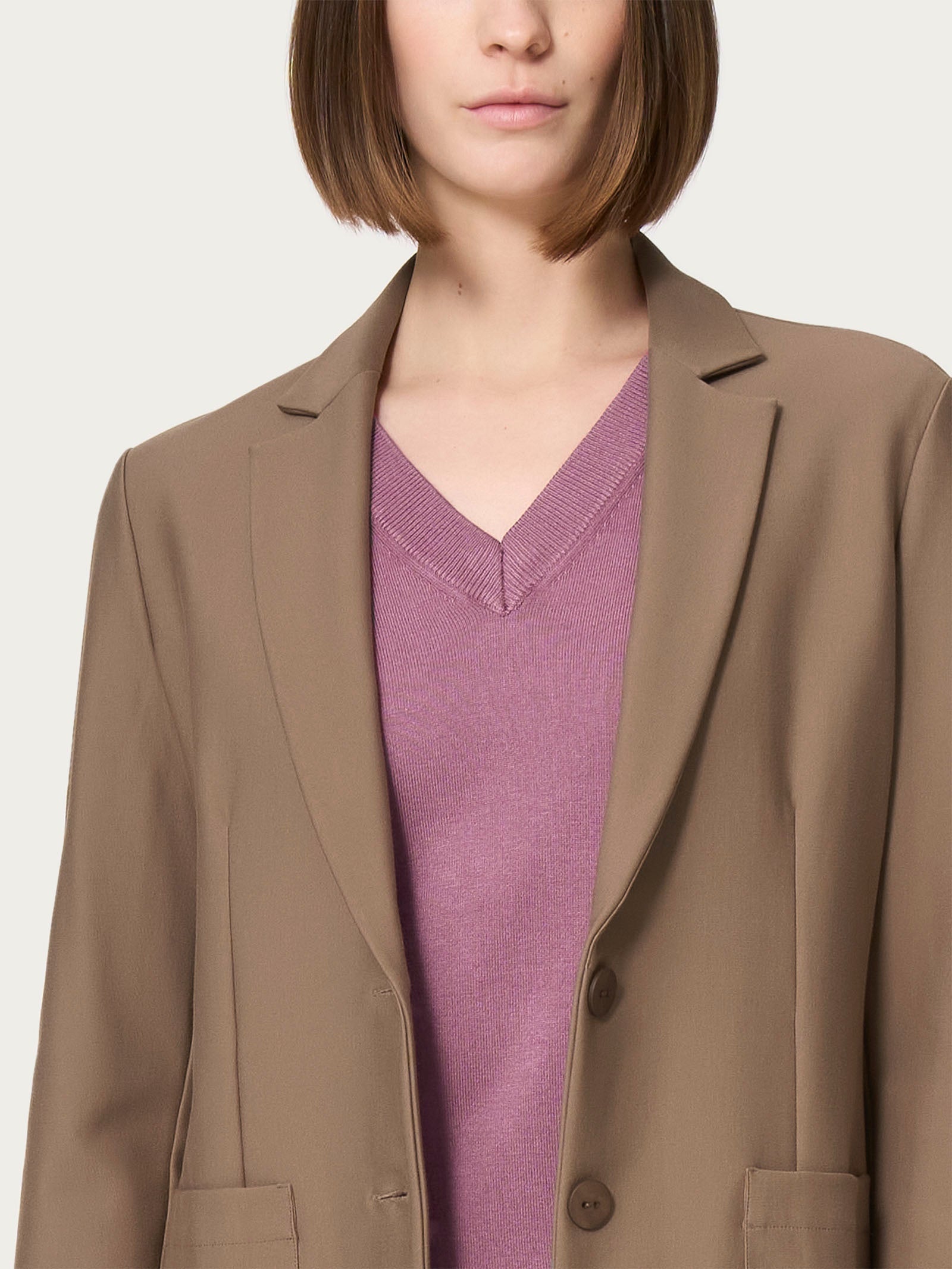 Ragno Compact Blazer Due Bottoni Pine Bark Marrone