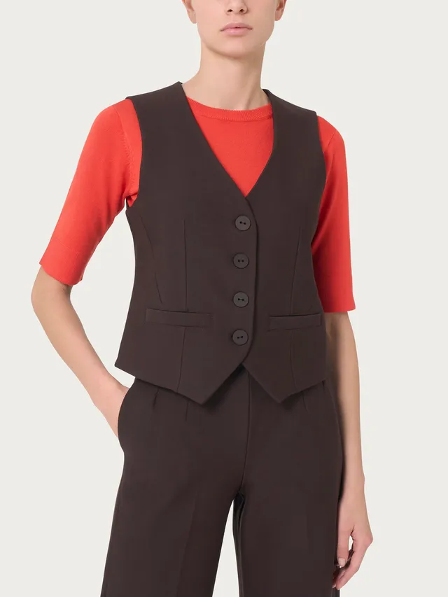 Ragno Compact Gilet Quattro Bottoni Chocolate Torte Elasticizzato