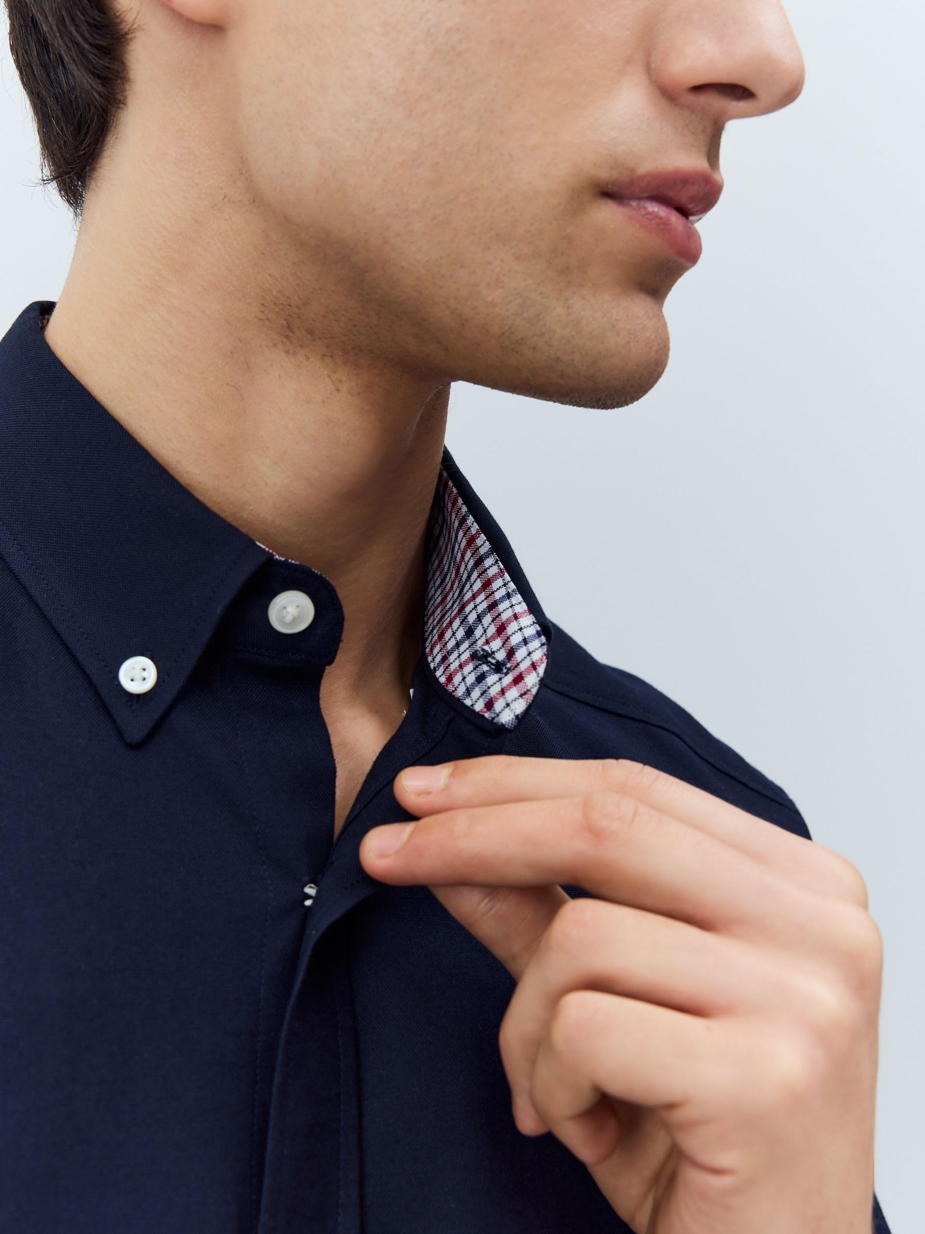 Next camicia oxford uomo maniche corte blu navy L