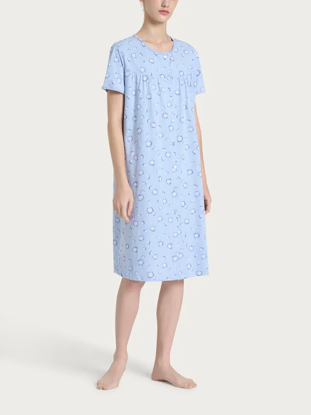 Ragno Jersey di Cotone Camicia da Notte Donna Brunnera Aperta