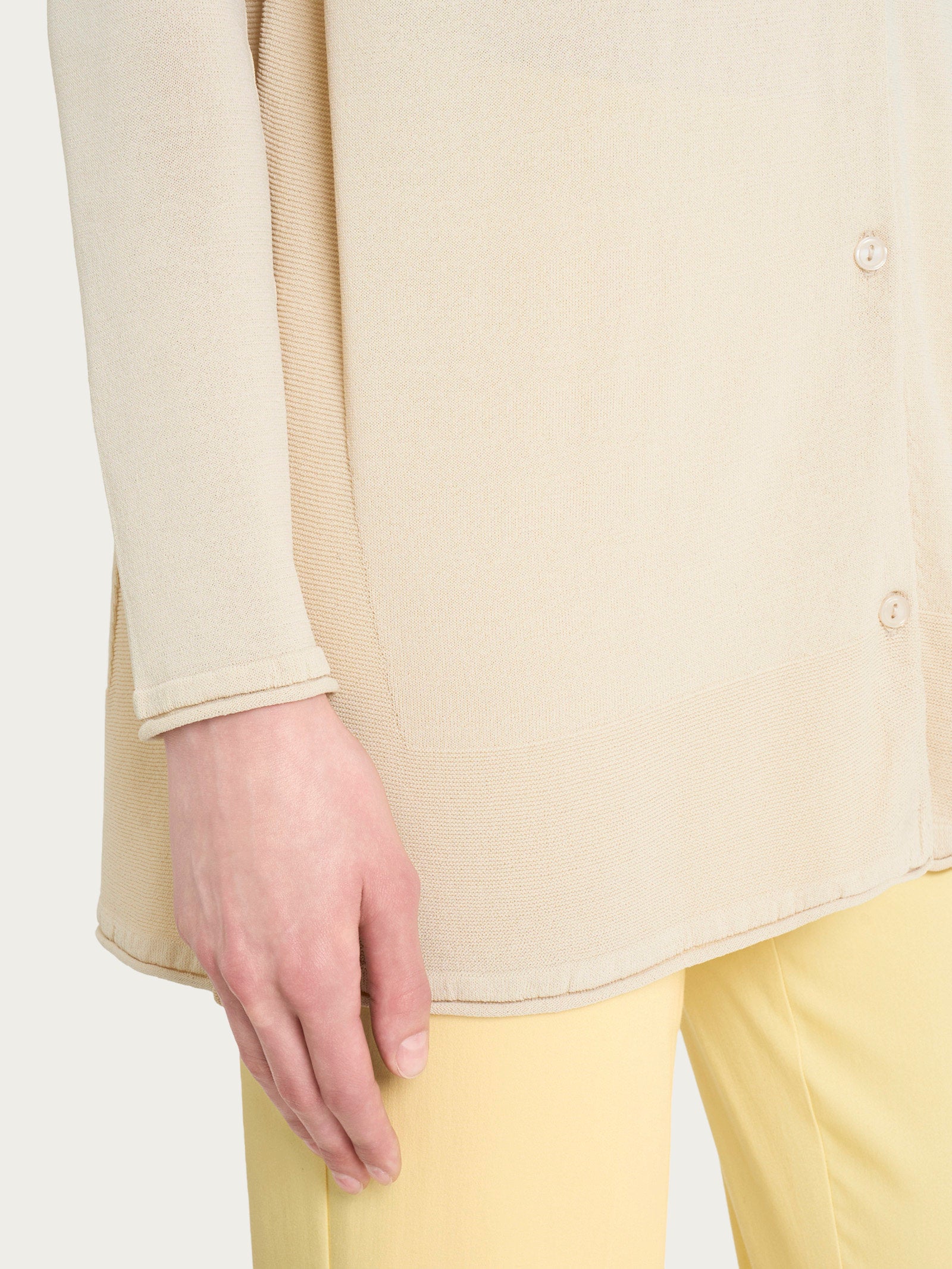 Ragno Crêpe Cardigan Aperto Bottoni Wood Ash Viscosa