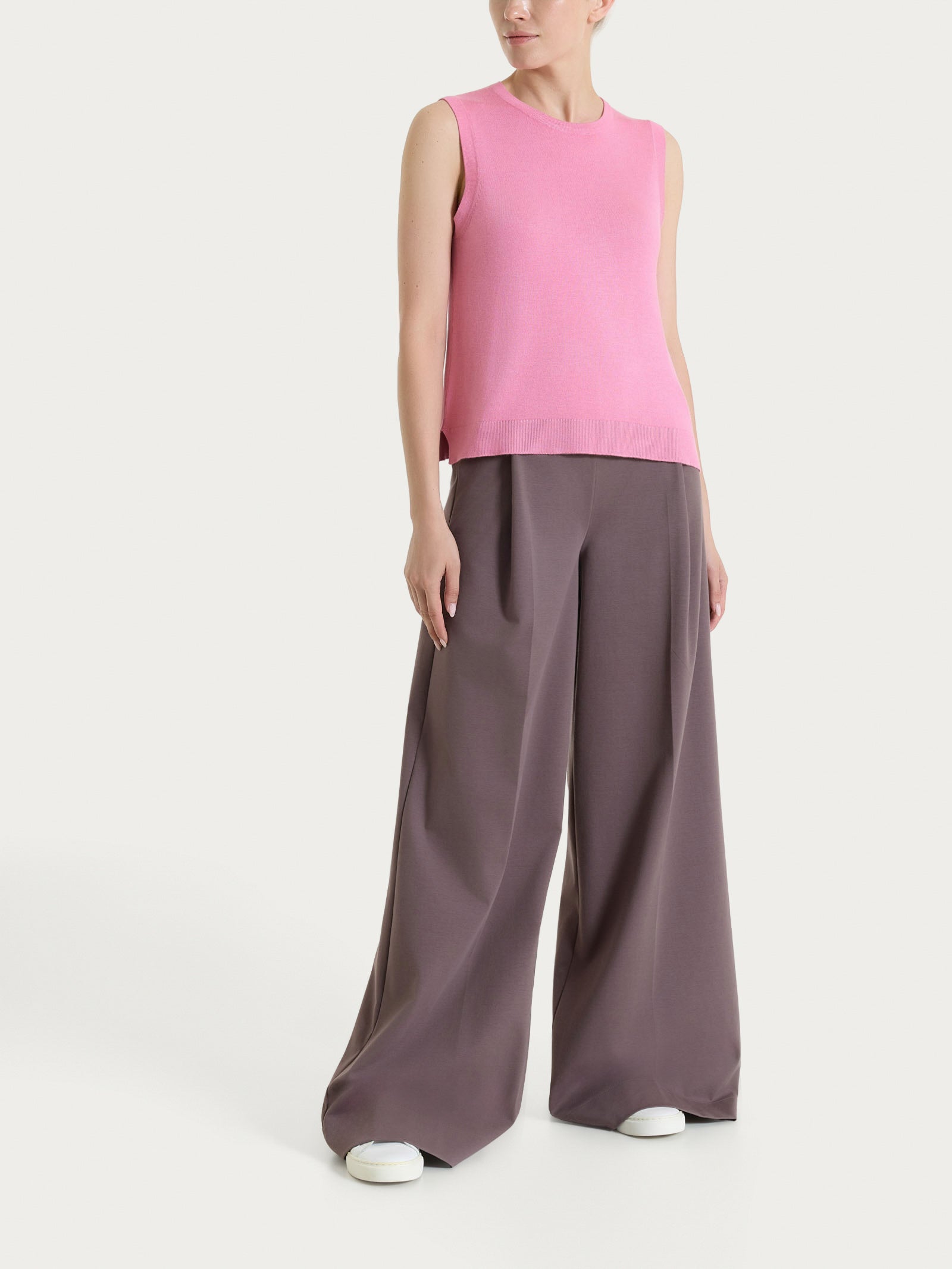 Ragno Compact Light pantalone palazzo plum truffle