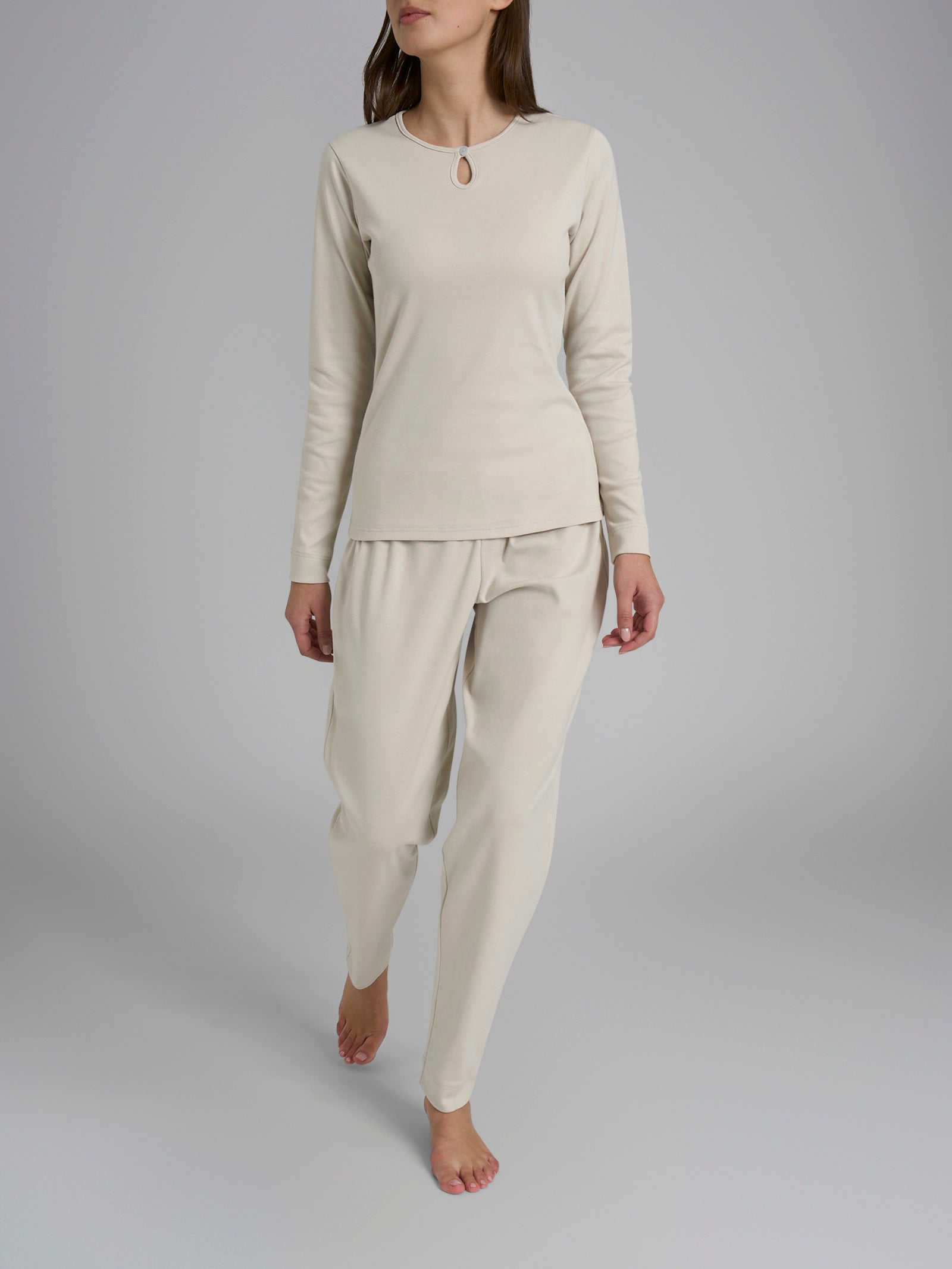 Ragno Thermo Cotton pigiama goccia Avorio cotone