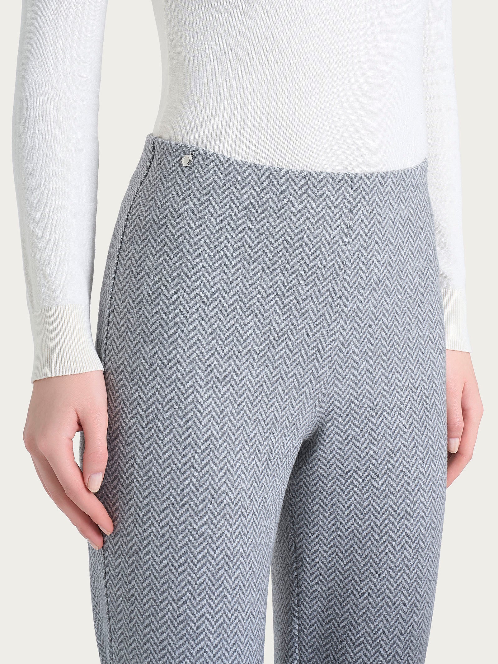 Ragno Eco Jacquard Pantalone Sigaretta skinny grigio
