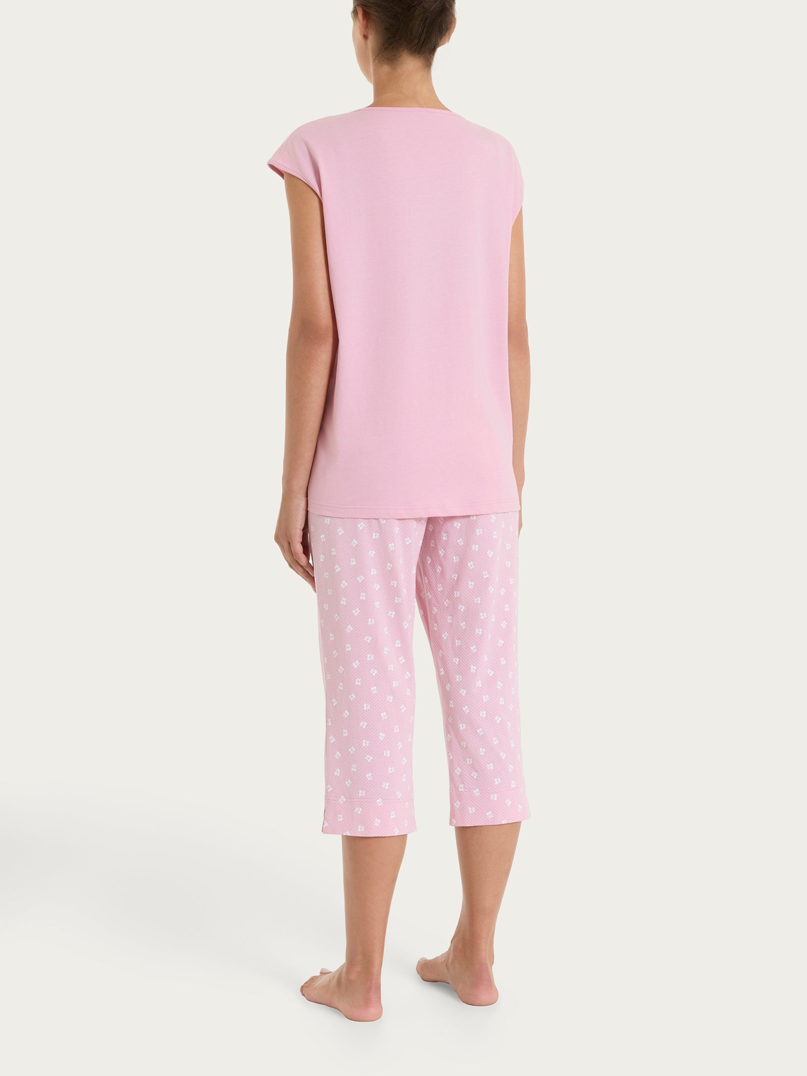 Ragno Sweet Emotion Pigiama Pinocchietto Cotone Cameo Pink