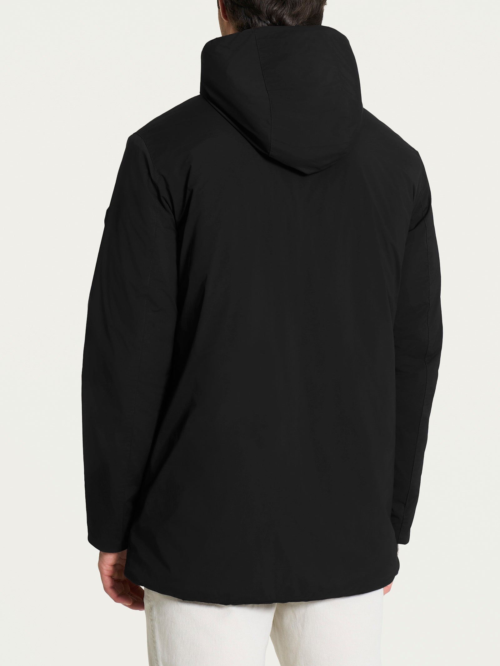Ragno piumino parka uomo lana con cappuccio Nero