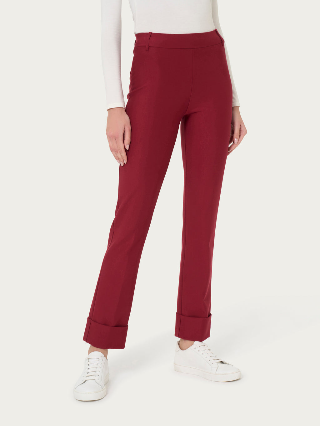 Ragno Compact pantaloni donna slim dritti rosso punto Milano