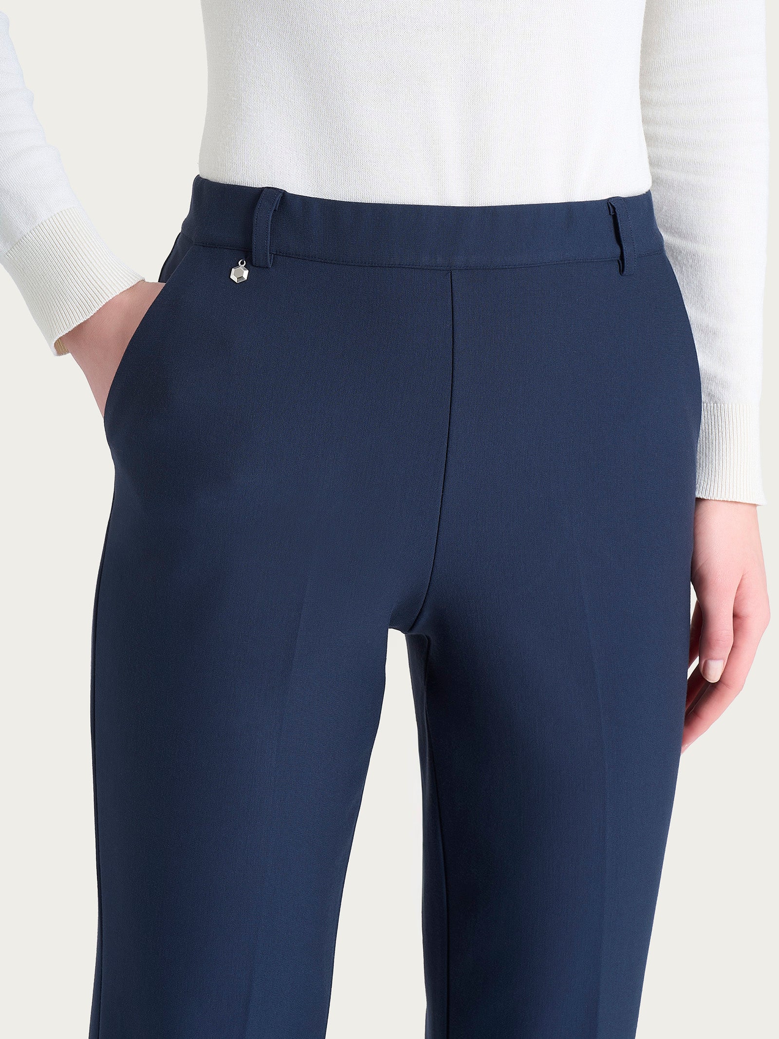 Ragno Compact pantalone ampio wide leg blu Persia