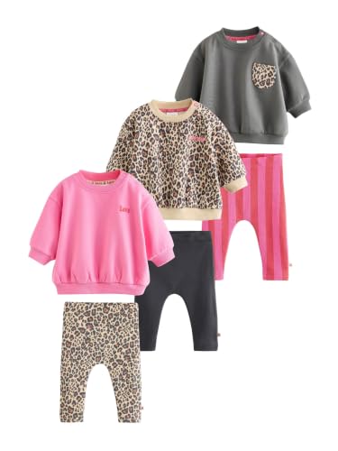 Next completo neonata felpato con leggings 80-86 da 6 pezzi