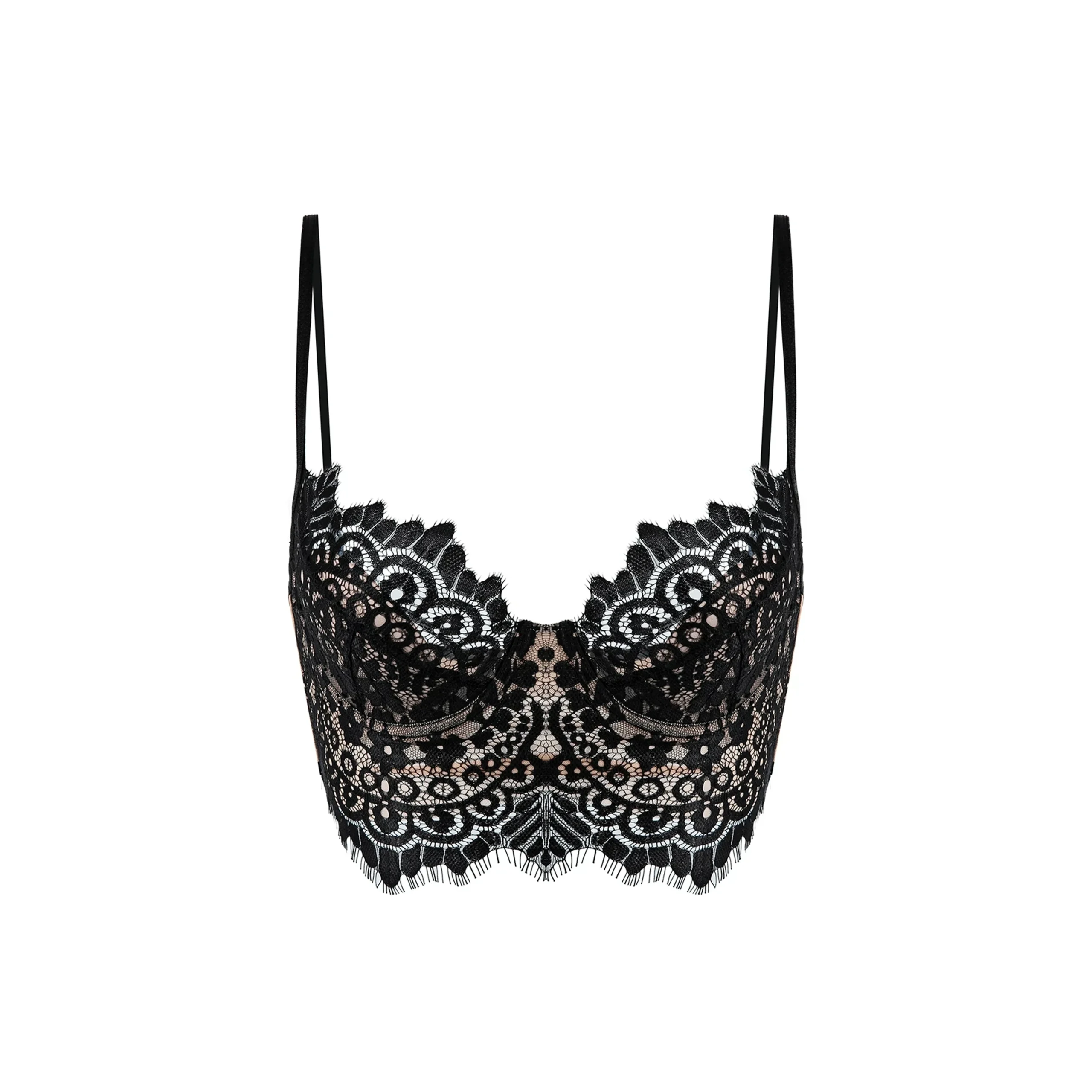 Maria Grazia Severi bralette pizzo nero ferretto coppa demi