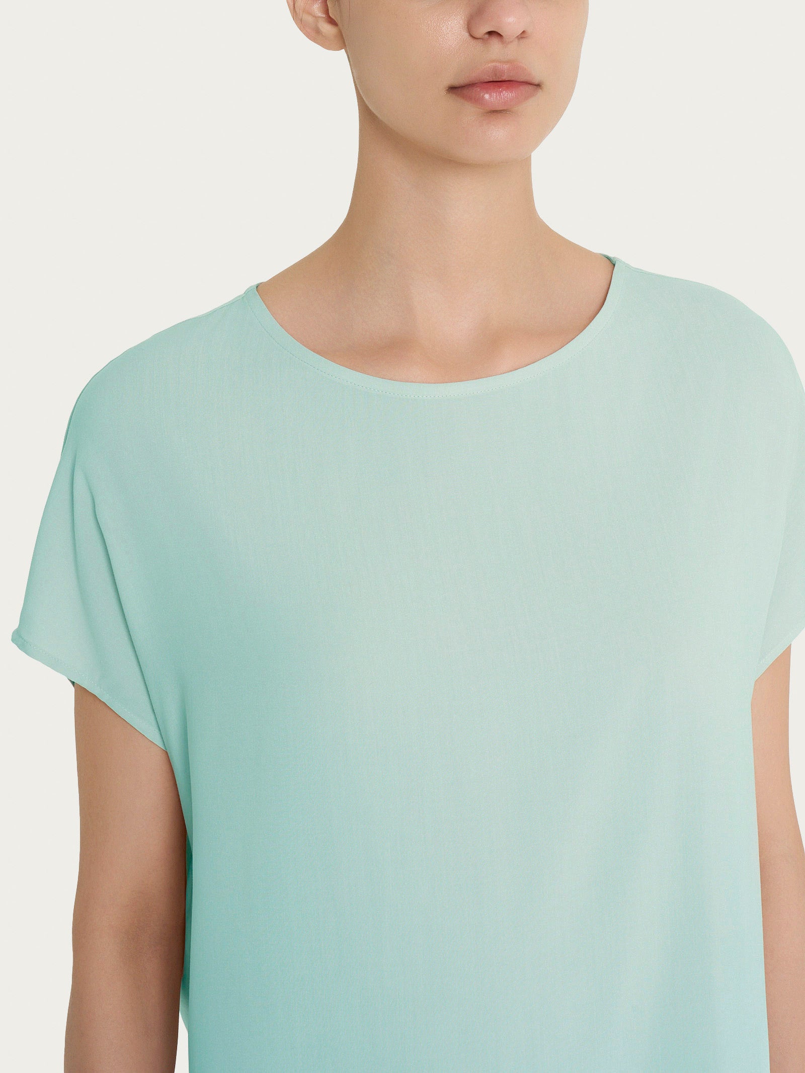 Ragno EcoSeta blusa manica kimono Bird's Egg Green viscosa