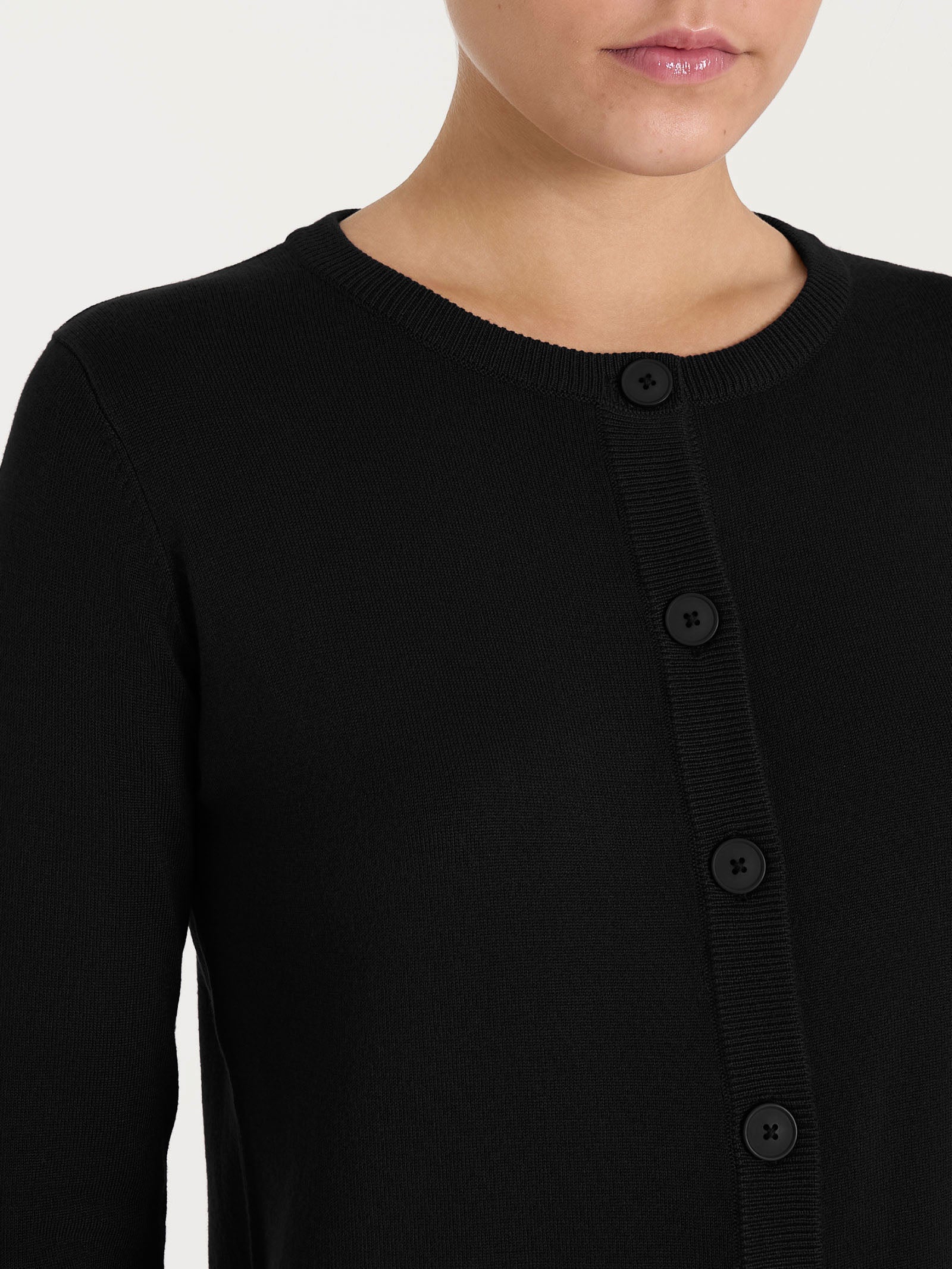 Ragno Four Seasons cardigan bottoni Nero misto viscosa
