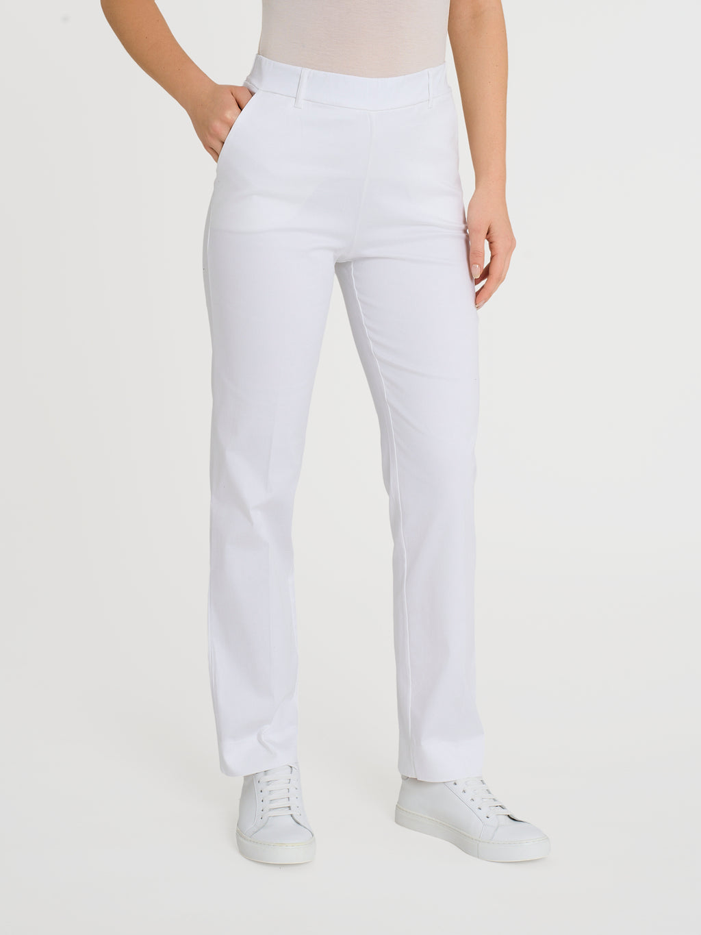 Ragno Satin Power pantalone dritto White bianco satin