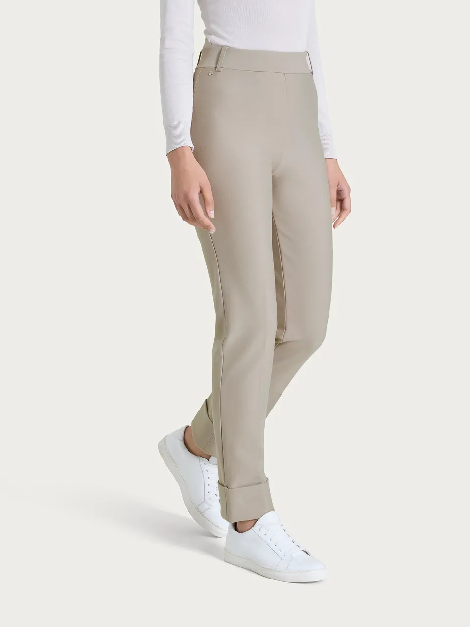 Ragno Compact The Straight Leg Pantalone Donna Grigio String Slim