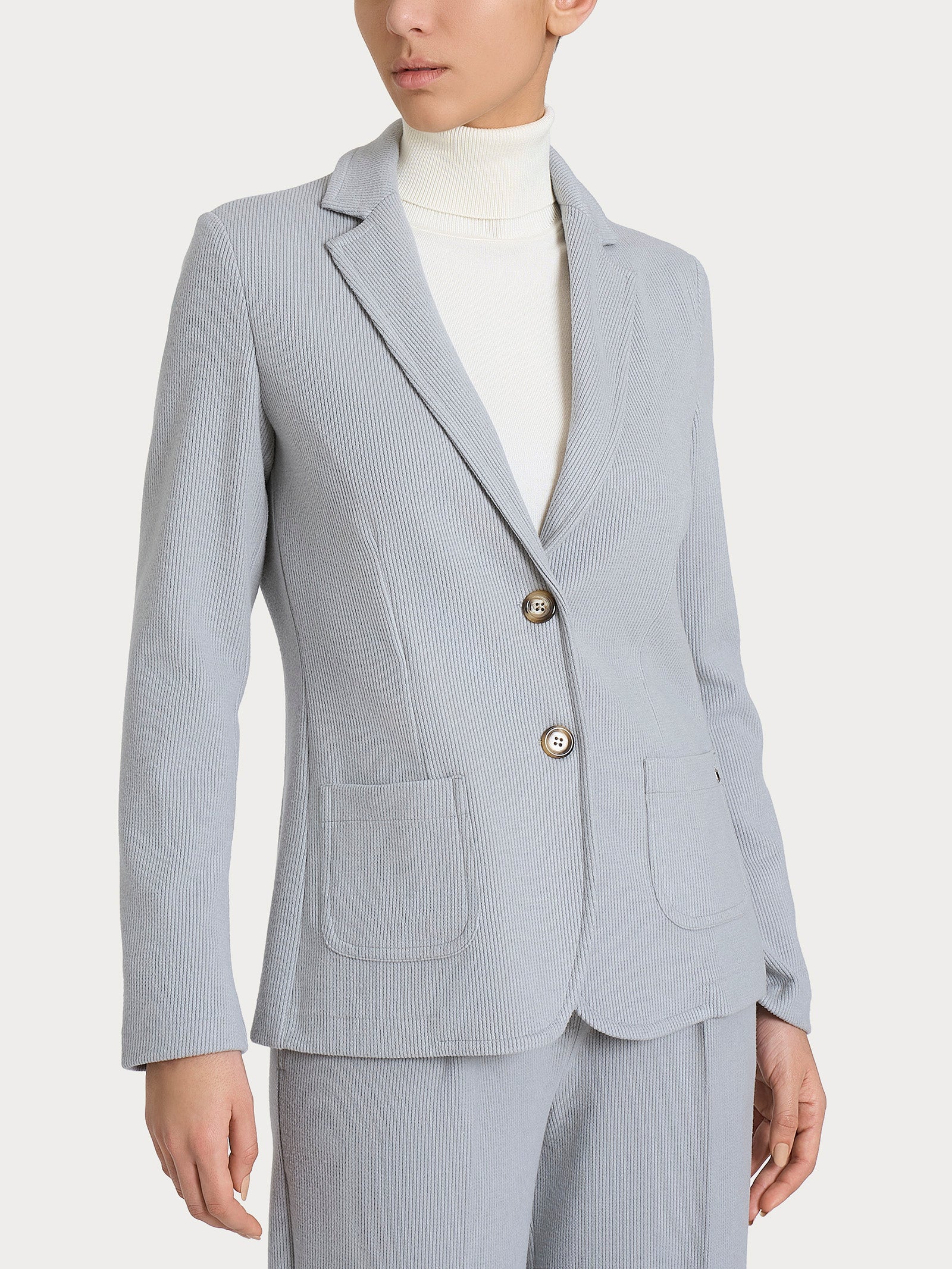 Ragno Velvet Blazer due bottoni grigio vestibilità regular