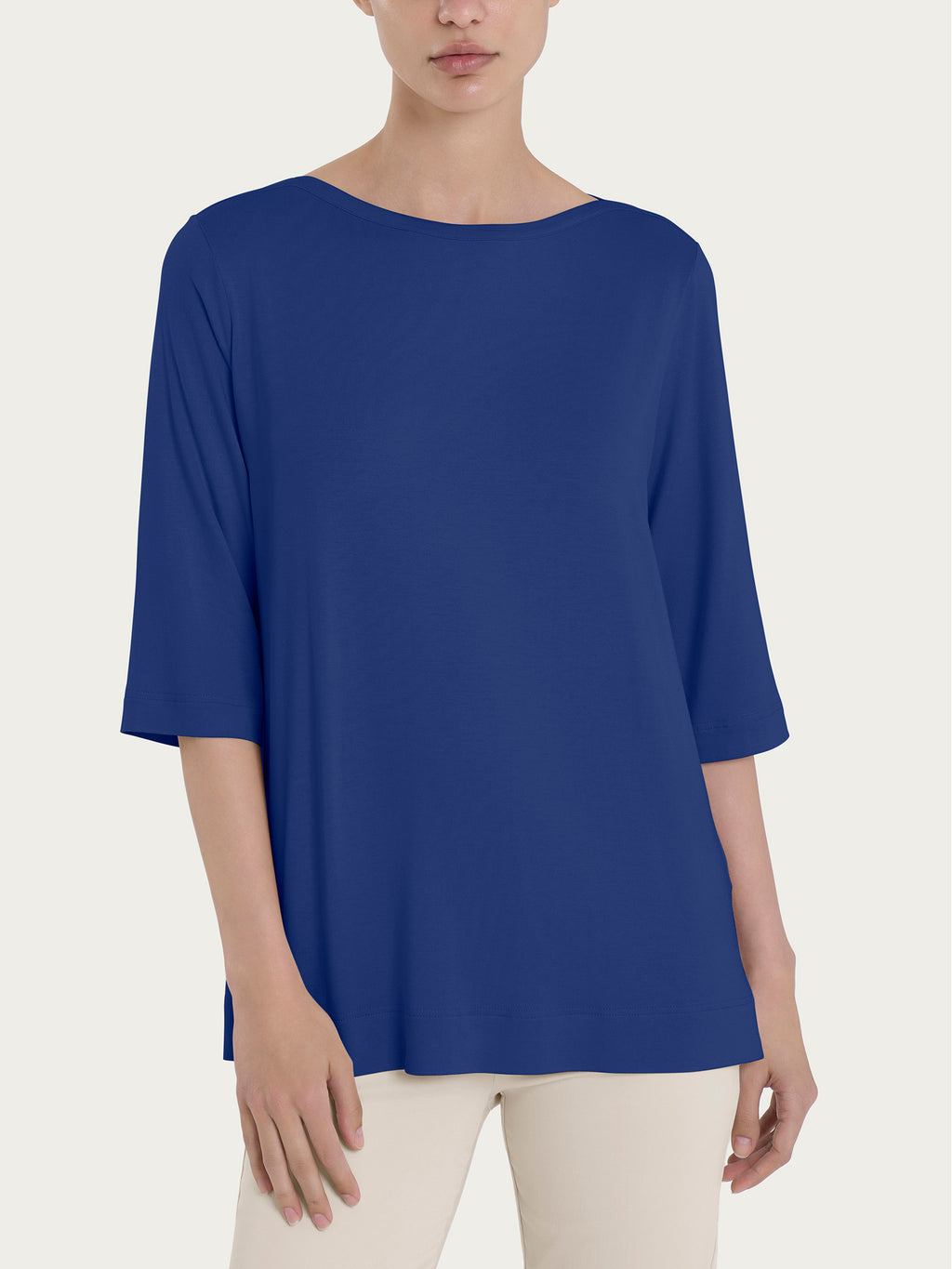 Ragno Viscosa Summer maglia manica 3/4 Blueberry scollo barca