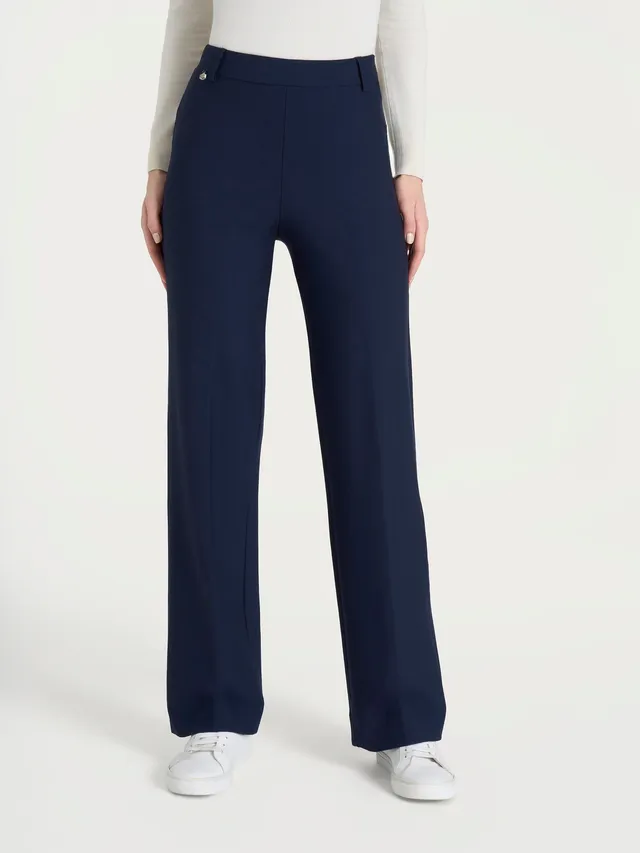 Ragno Compact pantalone ampio donna blu punto Milano