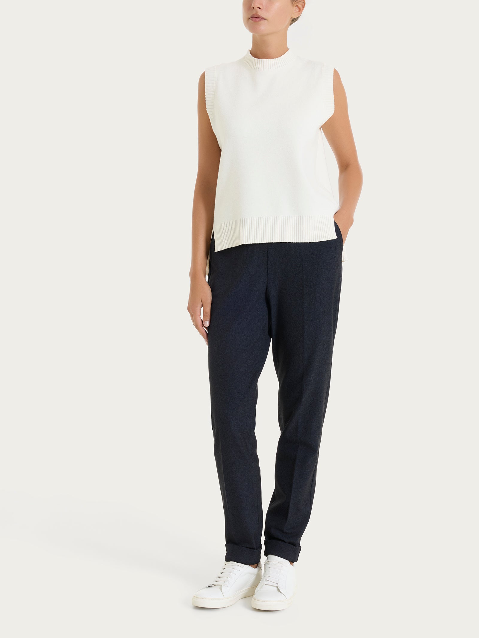 Ragno Super Soft gilet smanicato Avorio misto viscosa