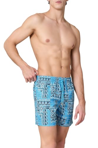 Goldenpoint Bandana costume boxer uomo azzurro nero