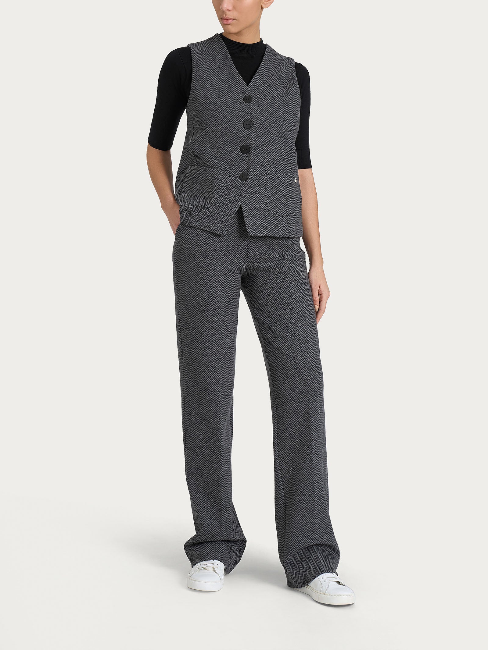 Ragno Comfort gilet quattro bottoni Eco Jacquard Fant.Oscuro Mel