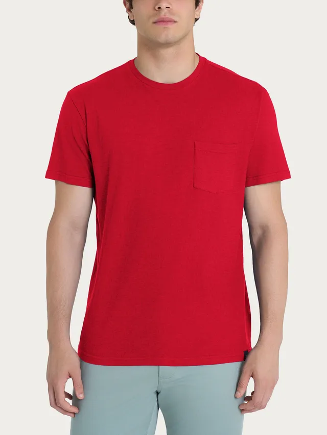 Ragno T-shirt girocollo taschino slub cotone Salsa