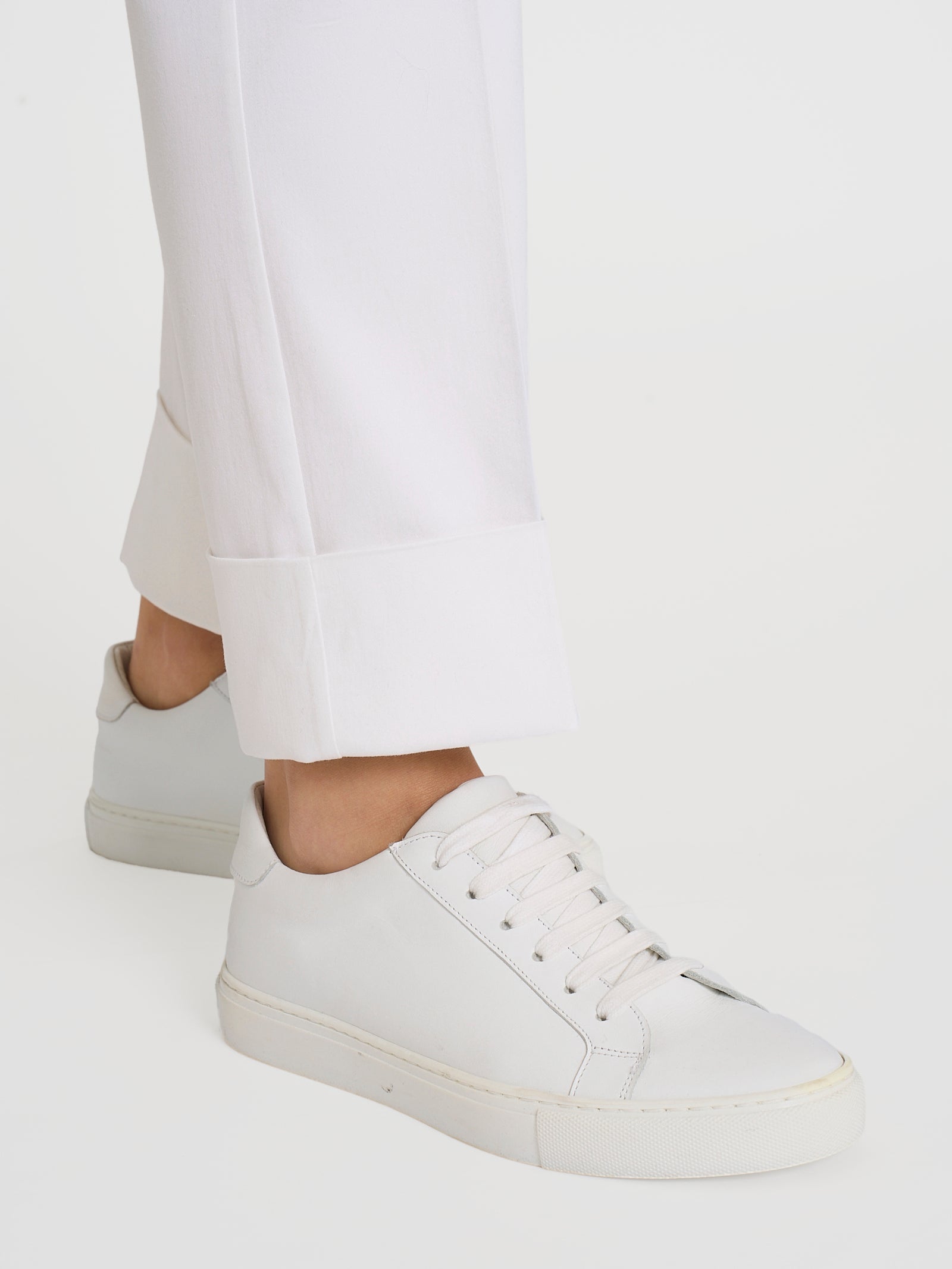 Ragno Satin Power pantalone Straight Leg Bianco cotone