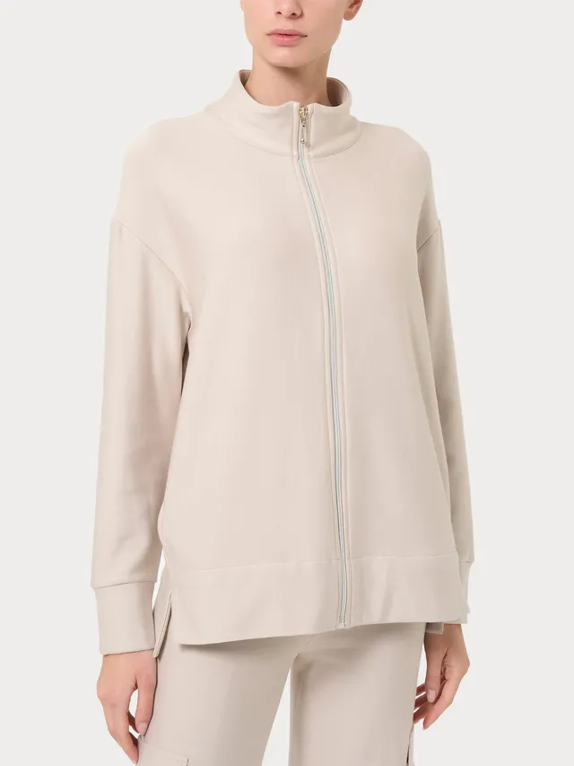 Ragno Eco Techno Fleece felpa zip Champignon viscosa