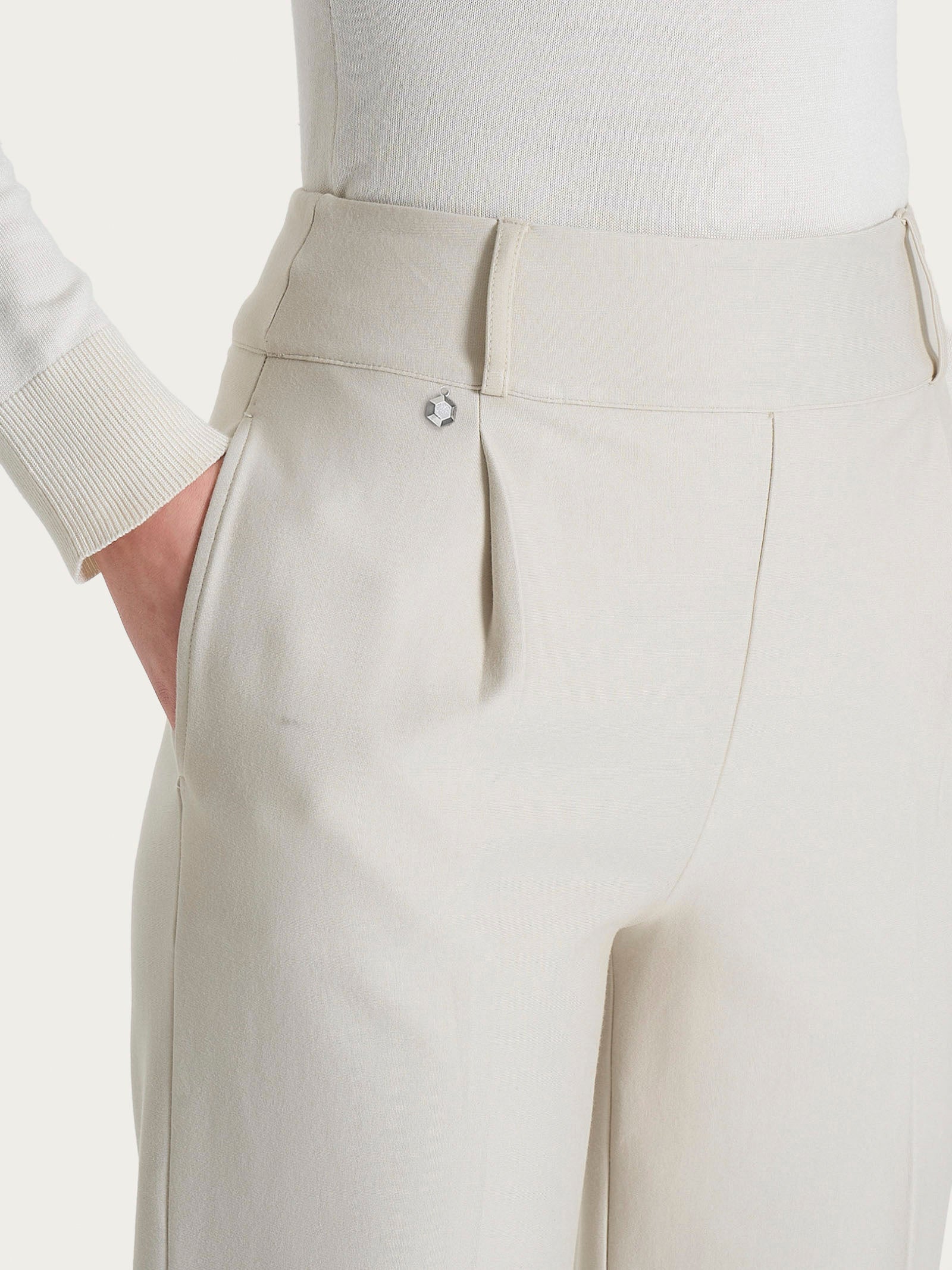 Ragno Compact Pantalone Carota Tasche Pinces Champignon viscosa stretch