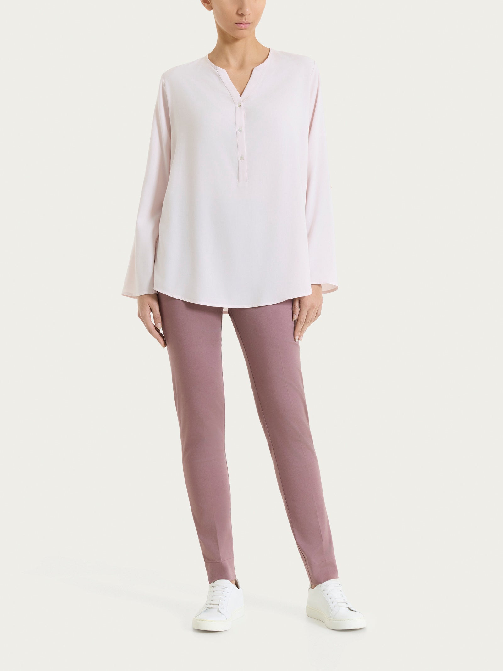 Ragno Voile Stretch serafino blusa rosa Hushed Violet