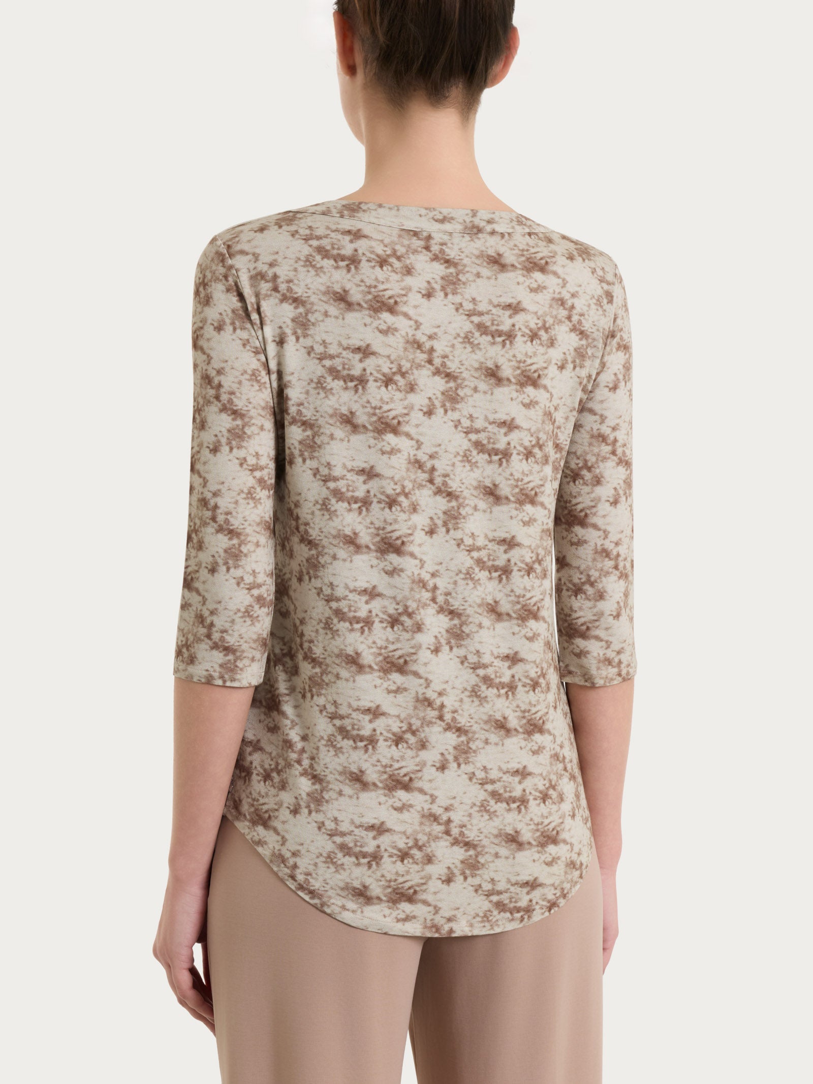 Ragno Gem t-shirt manica 3/4 crepe fantasia Dark Olive