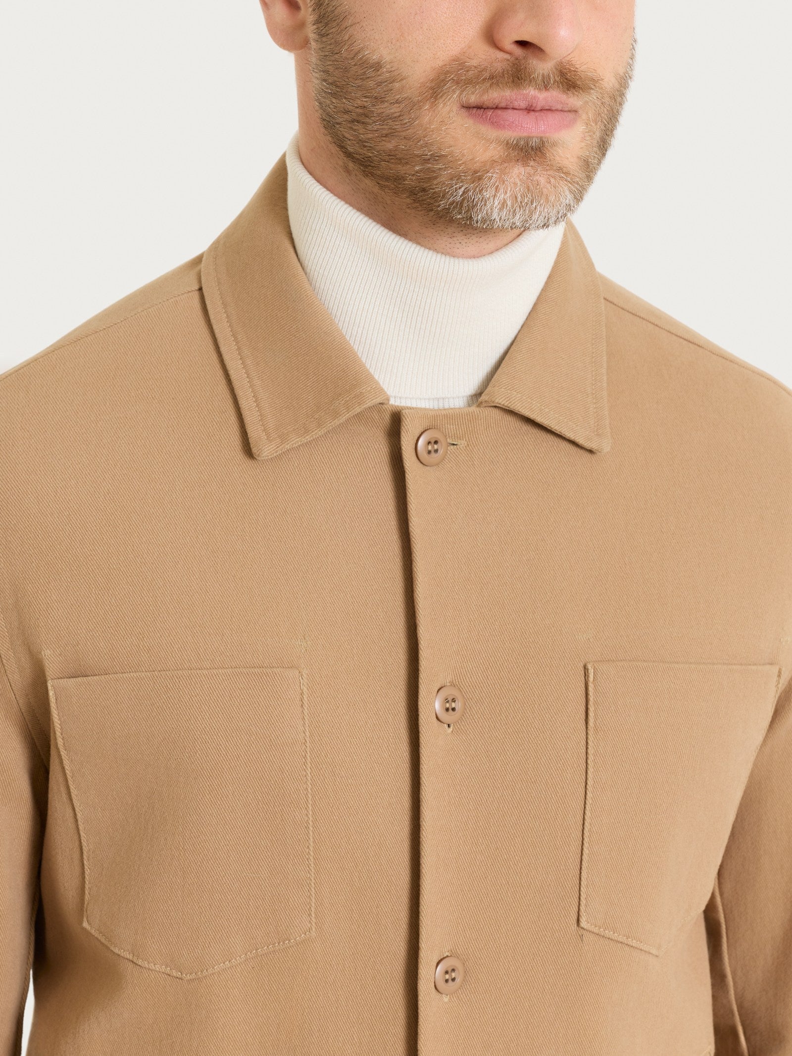 Ragno Shacket Raw Twill Cotone Tiger's Eye uomo
