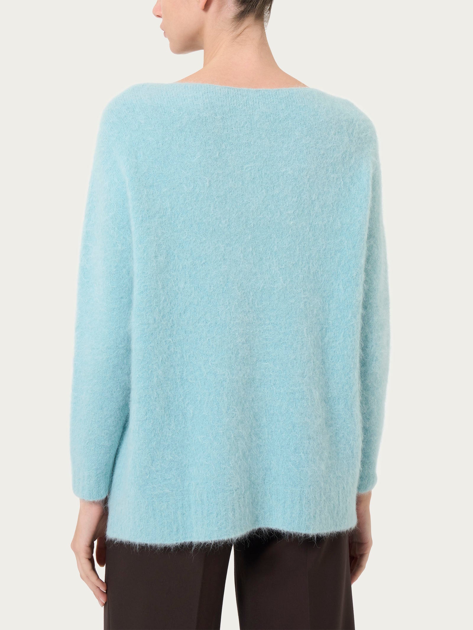 Ragno Merino Soft Maglia barchetta alpaca Nile Blue